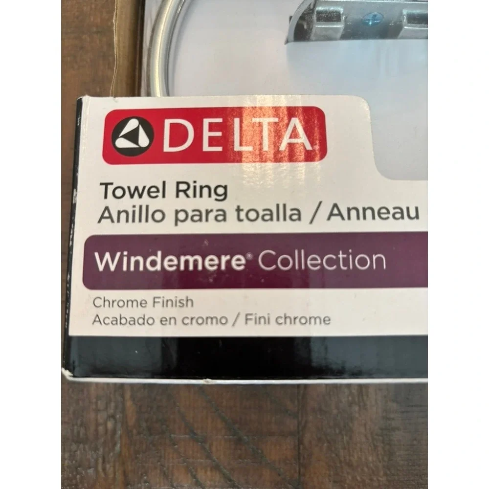 NEW Delta Towel Ring Chrome Windemere Collection‎ 79646-PC Easy Clip